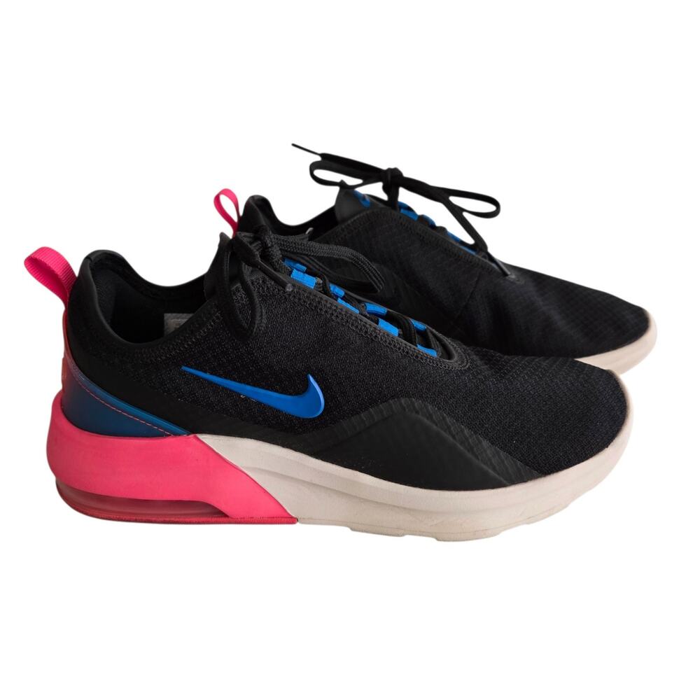 Nike Air Max Motion 2 Black Hyper Pink Blue Nebula Running Shoes Women's Sz 8.5